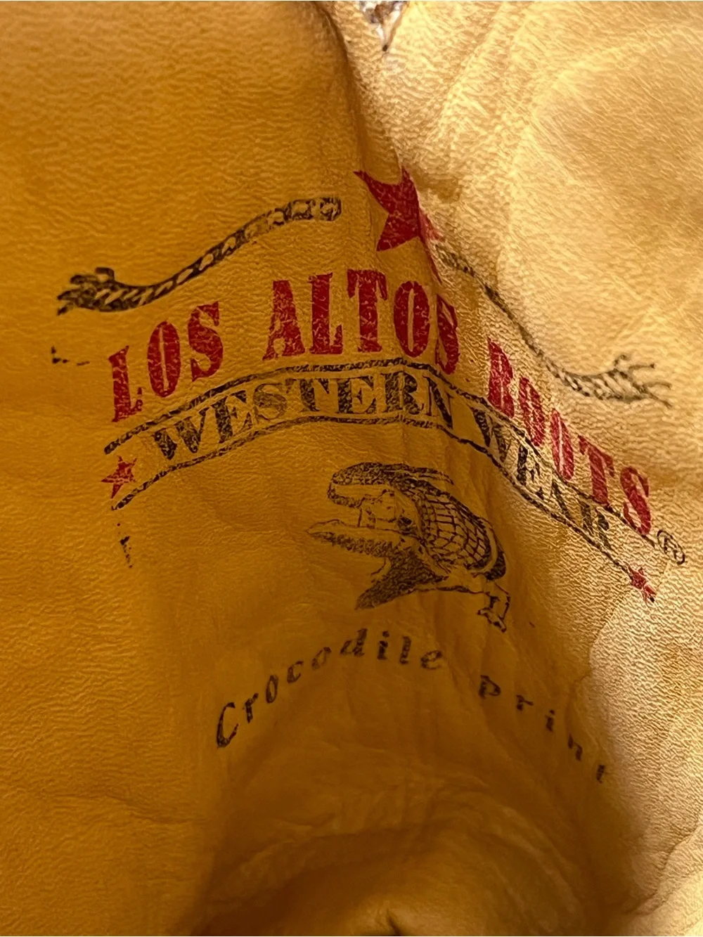 Authentic Los Altos crocodile leather cowboy boots
